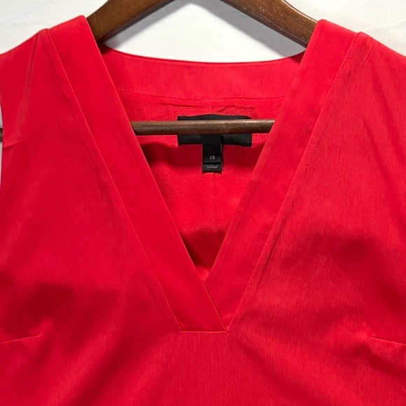 J. Crew Tomato Red Sleeveless V-Neck Flounce Dress - Picture 9 of 9